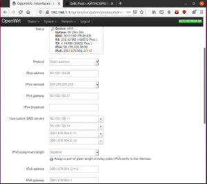 Openwrt настройка wan через lan