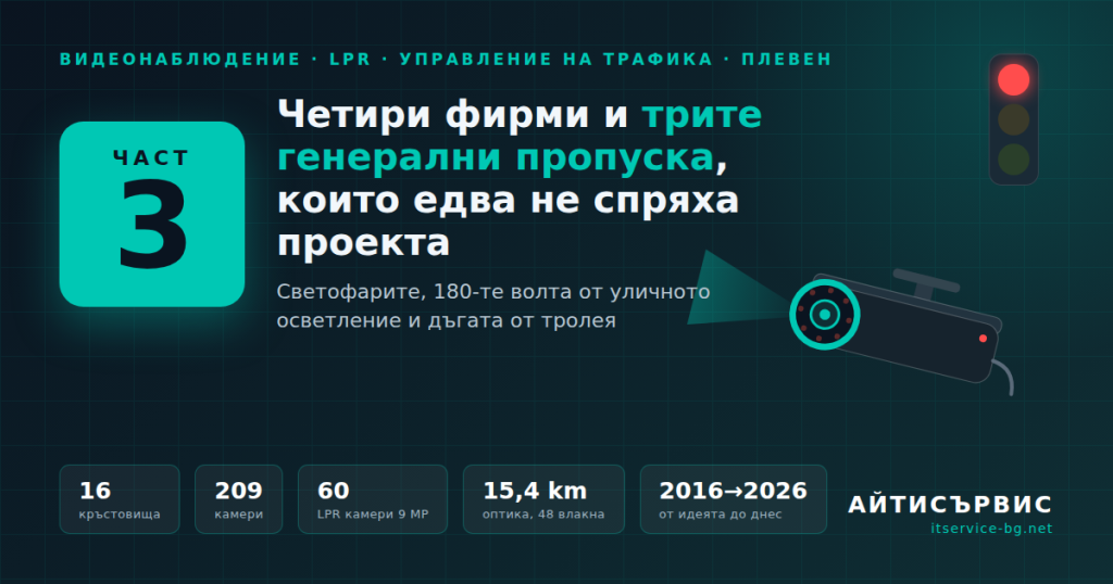 Системата за управление на трафика в Плевен (част 3): Четири фирми и трите генерални пропуска, които едва не спряха проекта