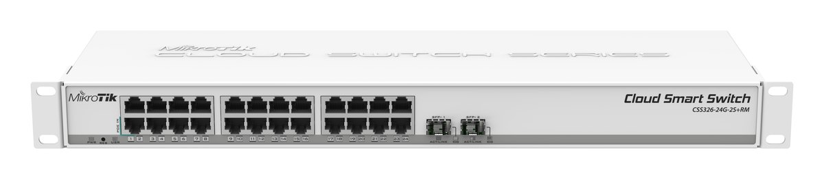 MikroTik CSS326-24G-2S+RM 24-портов управляем суич